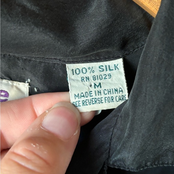 Vintage Creative Edge Silk Button Down Shirt M - Picture 7 of 9